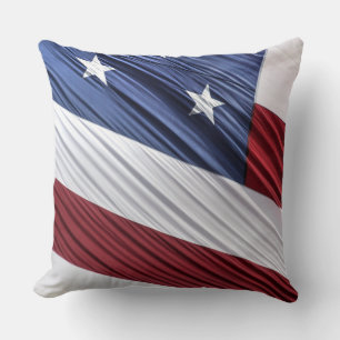 USA Red, White and Blue American Patriotic Flag Throw Pillow