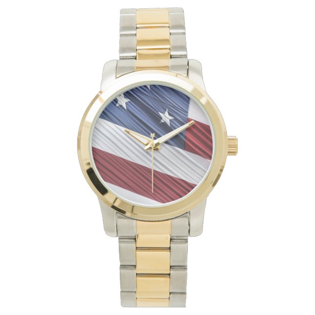 USA Red, White and Blue American Patriotic Flag Watch (Front)