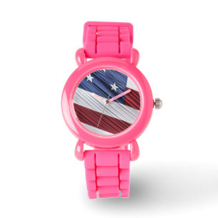 USA Red, White and Blue American Patriotic Flag Watch