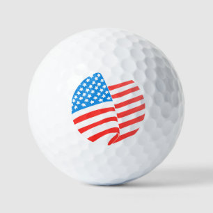 USA Red White and Blue Flag Design Golf Balls