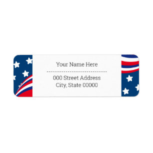 USA Red White and Blue Patriotic Adresse de retour