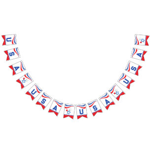 USA Red, White, Blue Bunting Flags