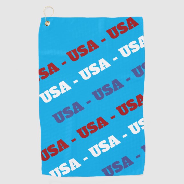 USA Red White Blue Golf Towel (Front)