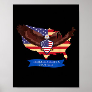 Usa Remember And Honour Fallen Military Memorial Poster