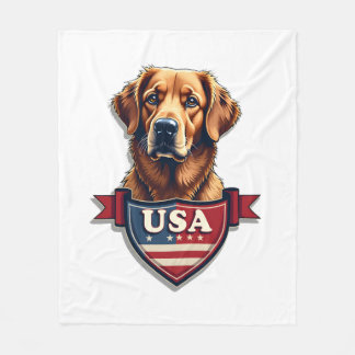 USA Retriever Heritage Vintage Dog Shirt 2 Fleece Blanket