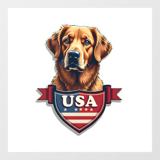 USA Retriever Heritage Vintage Dog Shirt 2 Window Cling
