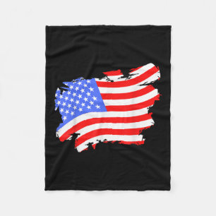 Usa Retro Vintage Distressed Flag For Patriotic Fleece Blanket