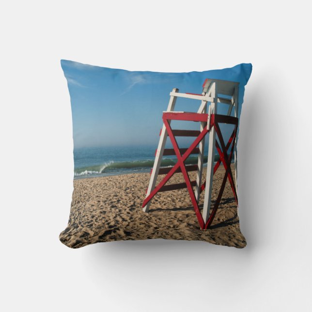 USA, Rhode Island, Charleston Beach, Beachfront Throw Pillow (Front)