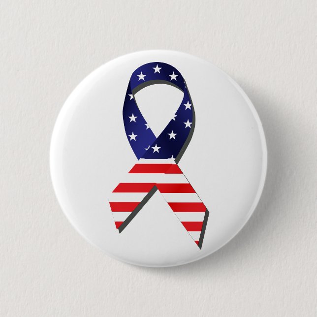 USA Ribbon 2 Inch Round Button (Front)
