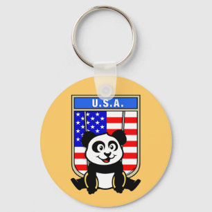 USA Rings Panda Keychain