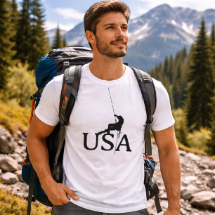 USA Rock Climbing Minimalist Silhouette T-Shirt