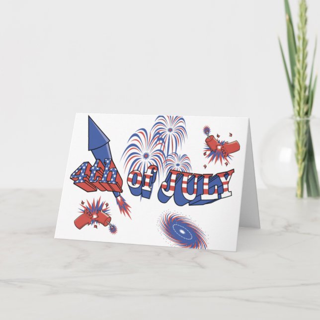 USA-Rocket 4th of July Card (Front)