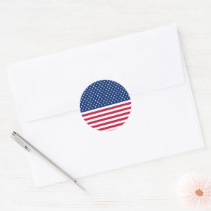 USA Rouge Bleu Blanc Etoiles Stripes Stickers Rond