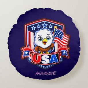 USA ROUND PILLOW