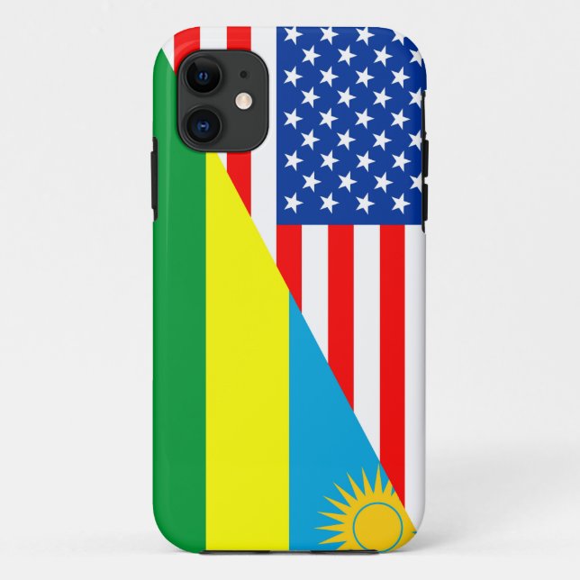 usa rwanda country half flag america symbol Case-Mate iPhone case (Back)