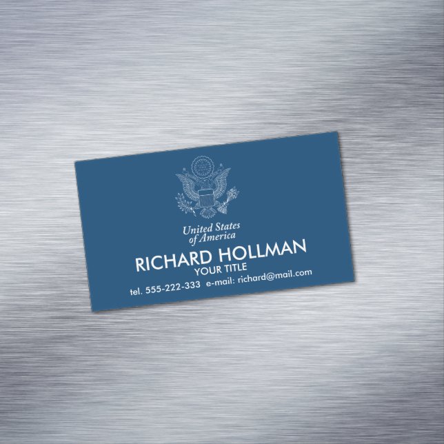 USA seal Magnetic Business Card (In Situ)