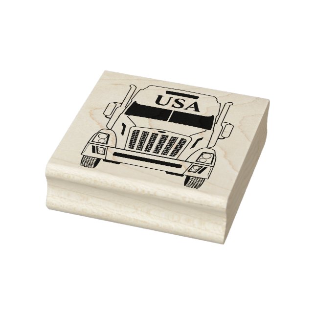 USA Semi Truck Rubber Stamp (Stamp)