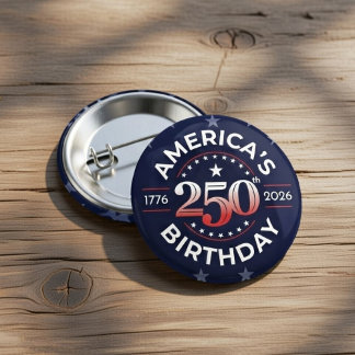 USA Semiquincentennial 1776-2026 America’s 250th 1 Inch Round Button