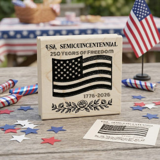 USA Semiquincentennial 250 Years of Freedom Flag  Rubber Stamp
