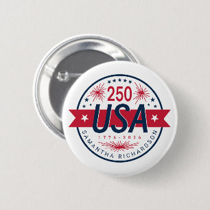 USA Semiquincentennial America's 250th Anniversary 2 Inch Round Button