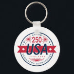 USA Semiquincentennial America's 250th Anniversary Keychain<br><div class="desc">USA Semiquincentennial America's 250th Anniversary keychain.

Make it yours with easy customization. Need a custom order? Just send us a message,  we’re here to help. Kindly note that response times may vary slightly due to the time difference.</div>