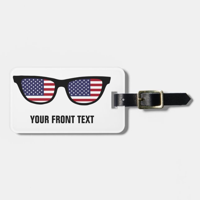USA Shades custom luggage tag (Front Horizontal)