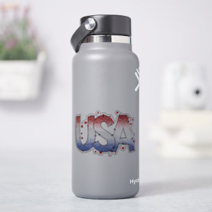 USA Shimmer and Stars Word Art Vinyl