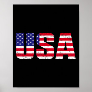 Usa Shirt Patriotic American Flag Men Women Kids B Poster