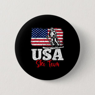 Usa ski team america skiing winter sports skiing 2 inch round button
