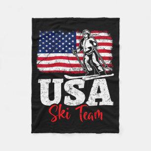 Usa ski team america skiing winter sports skiing fleece blanket