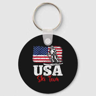 Usa ski team america skiing winter sports skiing keychain