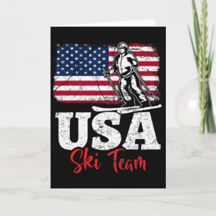 Usa Ski Team America Skiing Winter Sports Us Skiin Card