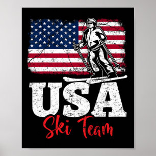 Usa Ski Team America Skiing Winter Sports Us Skiin Poster
