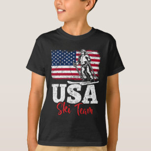 Usa Ski Team America Skiing Winter Sports Us Skiin T-Shirt