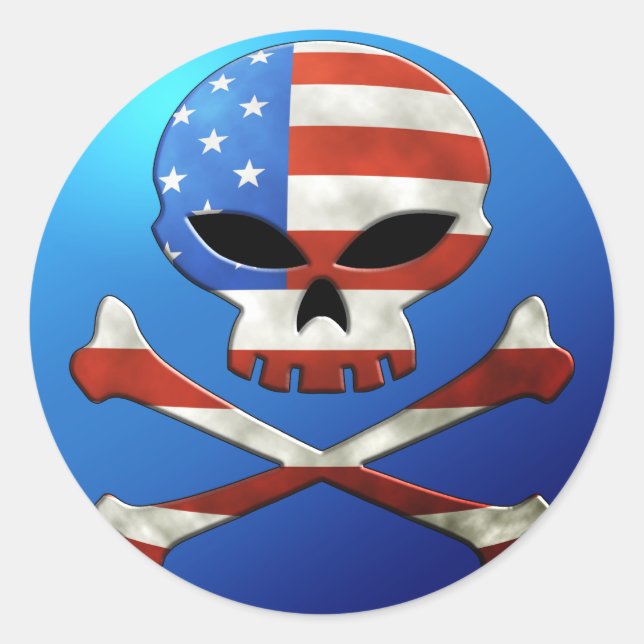 USA Skull Sticker (Front)