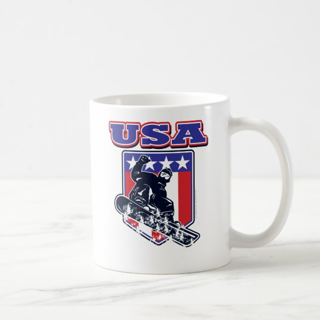 USA Snowboarder Coffee Mug (Right)