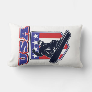 USA Snowboarders Lumbar Pillow
