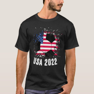 Usa Soccer 2022 American Flag Soccer Ball T-Shirt