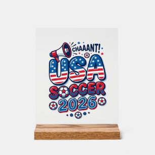 USA Soccer 2026 Soccer Bold Country Typography Tra Acrylic Sign
