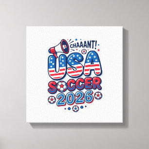 USA Soccer 2026 Soccer Bold Country Typography Tra Canvas Print