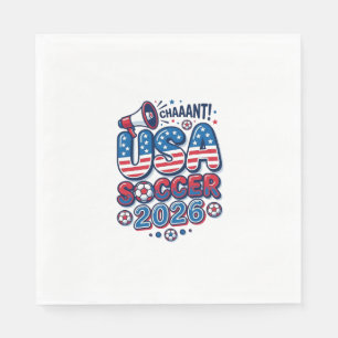 USA Soccer 2026 Soccer Bold Country Typography Tra Napkin