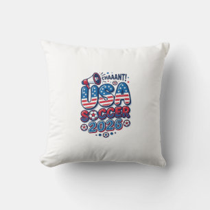 USA Soccer 2026 Soccer Bold Country Typography Tra Throw Pillow