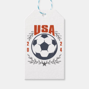 USA Soccer Ball 2024 Stars & Laurel Wreath Vintage Gift Tags