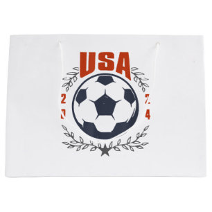 USA Soccer Ball 2024 Stars & Laurel Wreath Vintage Large Gift Bag