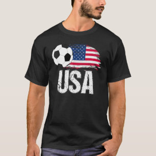 USA Soccer Ball Fans USA Flag Team Soccer Sport Am T-Shirt