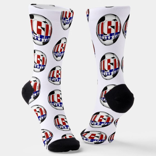 USA Soccer Ball Socks (Angled)