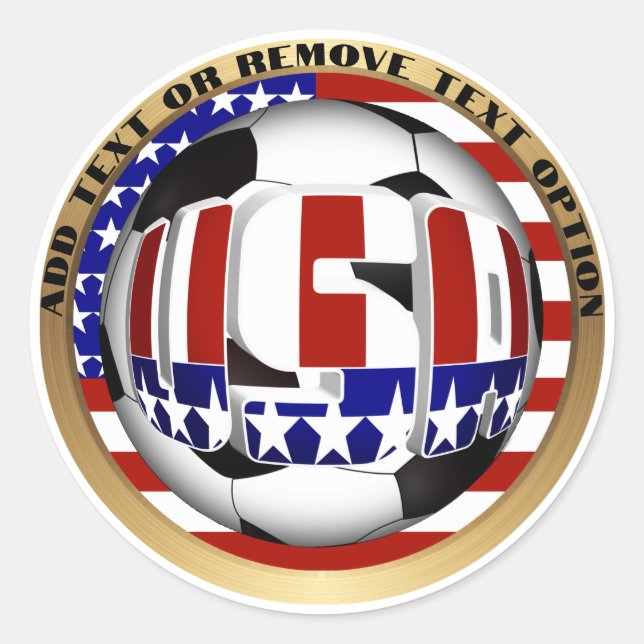 USA Soccer Ball Sports Classic Round Sticker (Front)