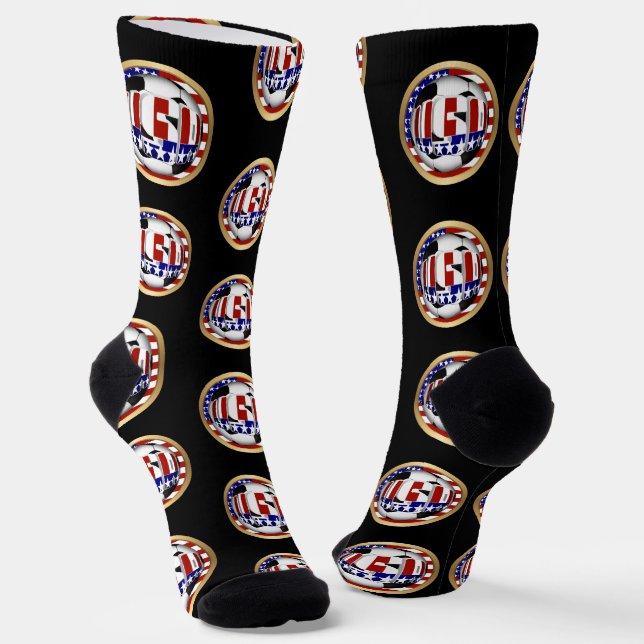 USA Soccer Ball Sports Socks (Angled)