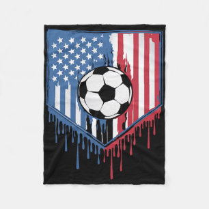 Usa Soccer Byll Flag Jersey Fleece Blanket