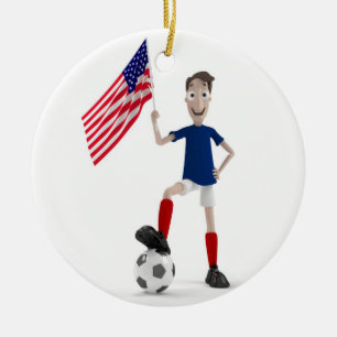 USA Soccer Ceramic Ornament